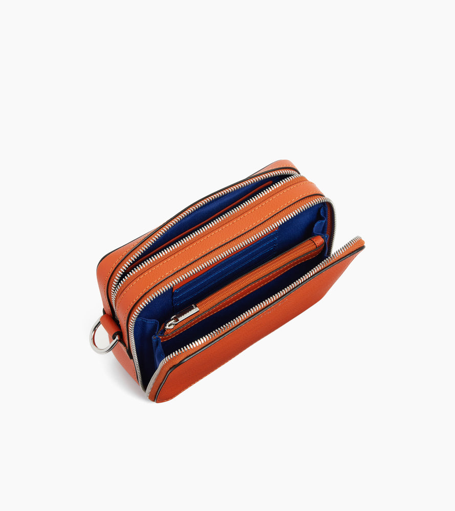 Emile small 2-compartment satchel in grained leather