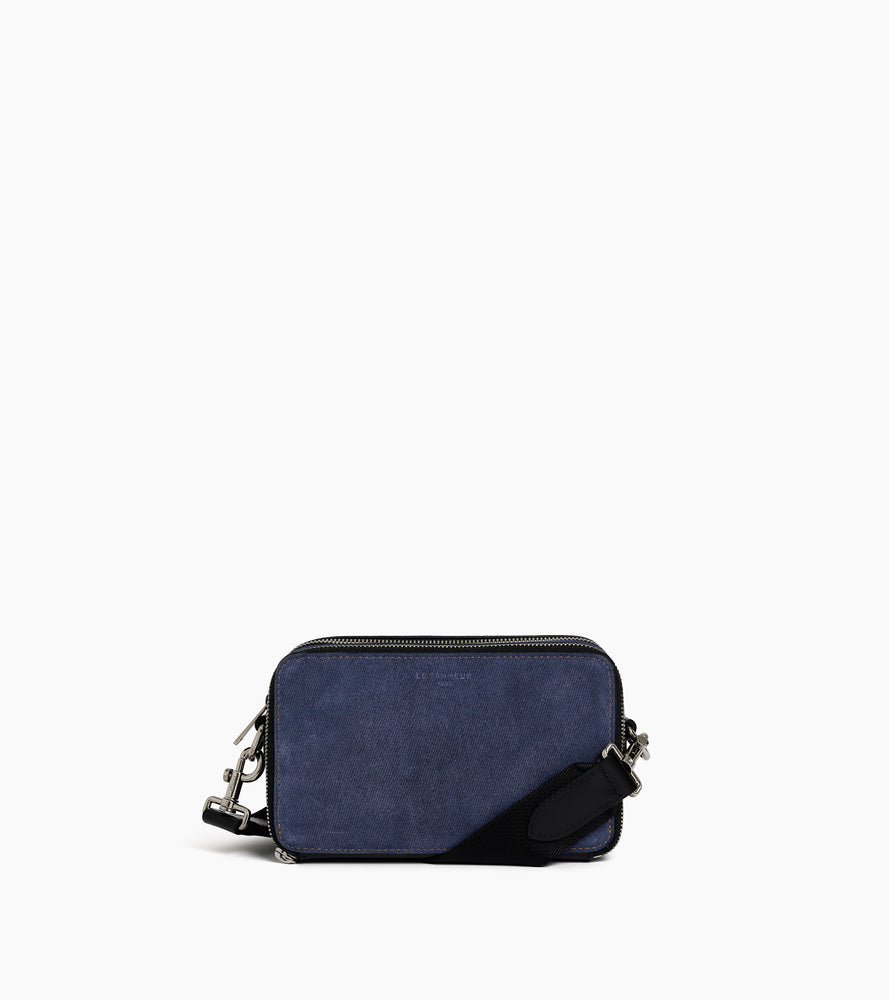 Bolso bandolera 2 compartimentos Emile de ante efecto denim