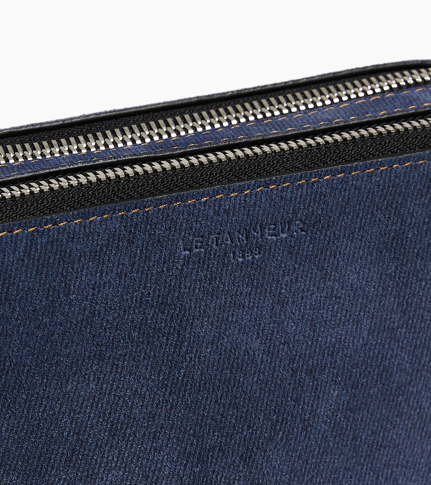 Bolso bandolera 2 compartimentos Emile de ante efecto denim