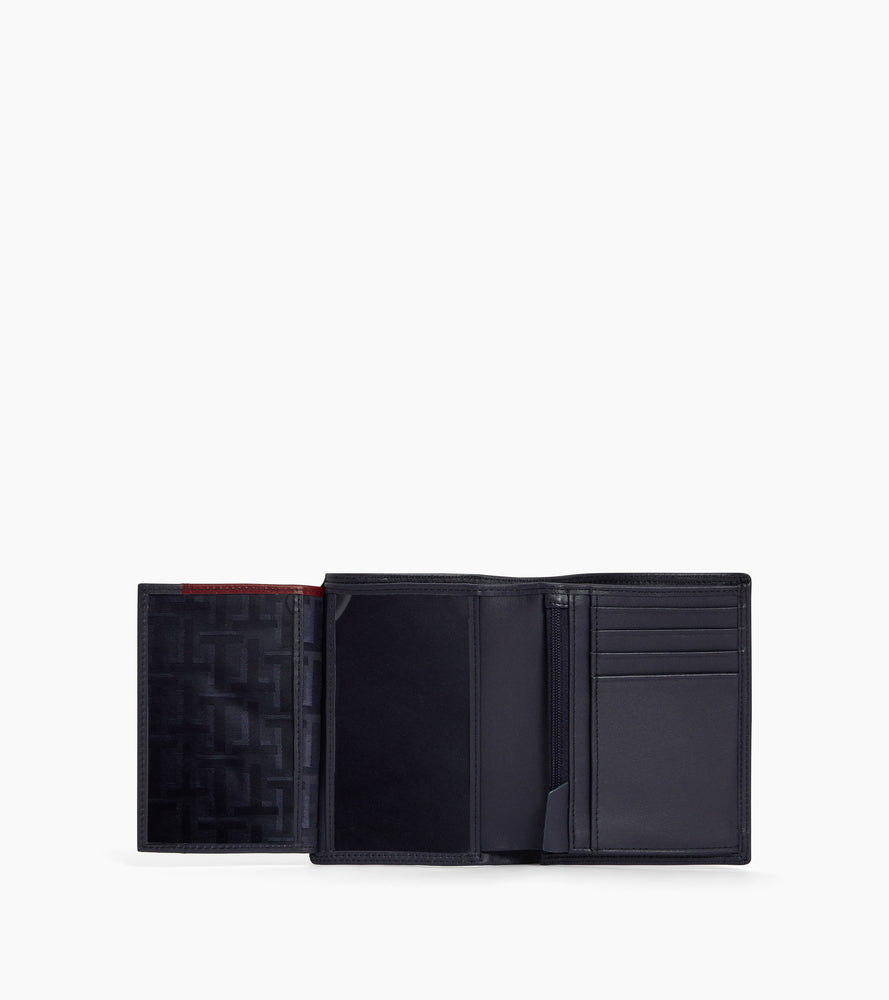 Portefeuille vertical moyen modèle zippé 2 volets Martin en cuir lisse