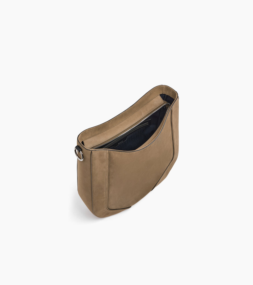 Mittelgroße Hobo-Tasche Juliette aus Glattleder und Nubukleder