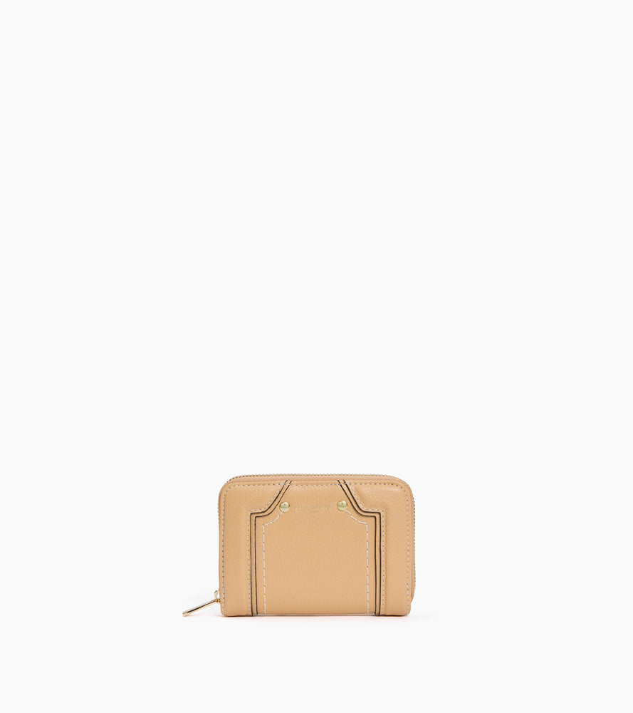 Porte cartes zippé Ella en cuir grainé