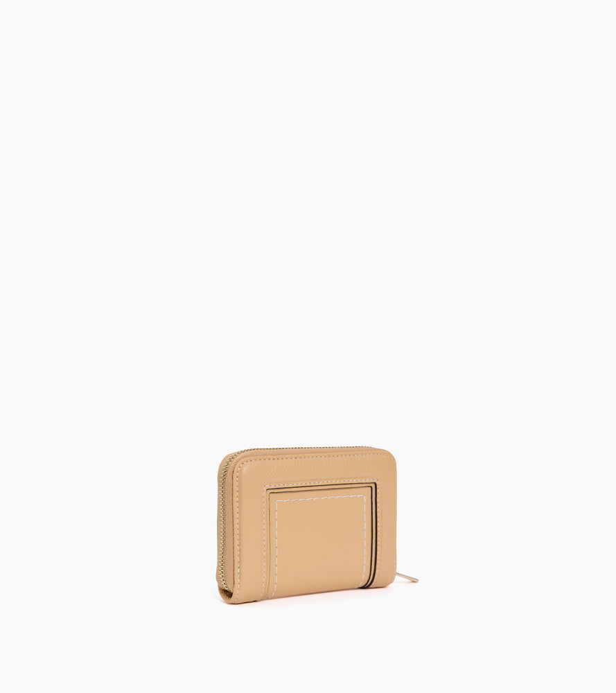 Porte cartes zippé Ella en cuir grainé