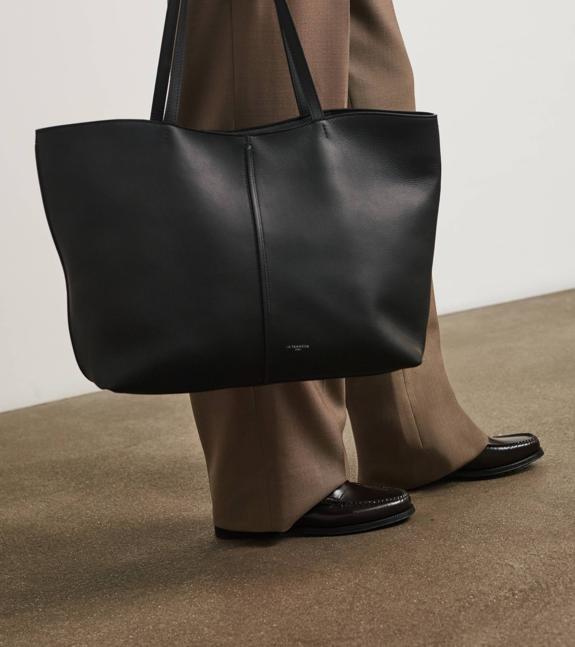 Bolso cabás grande Hortense de piel granulada de doble cara