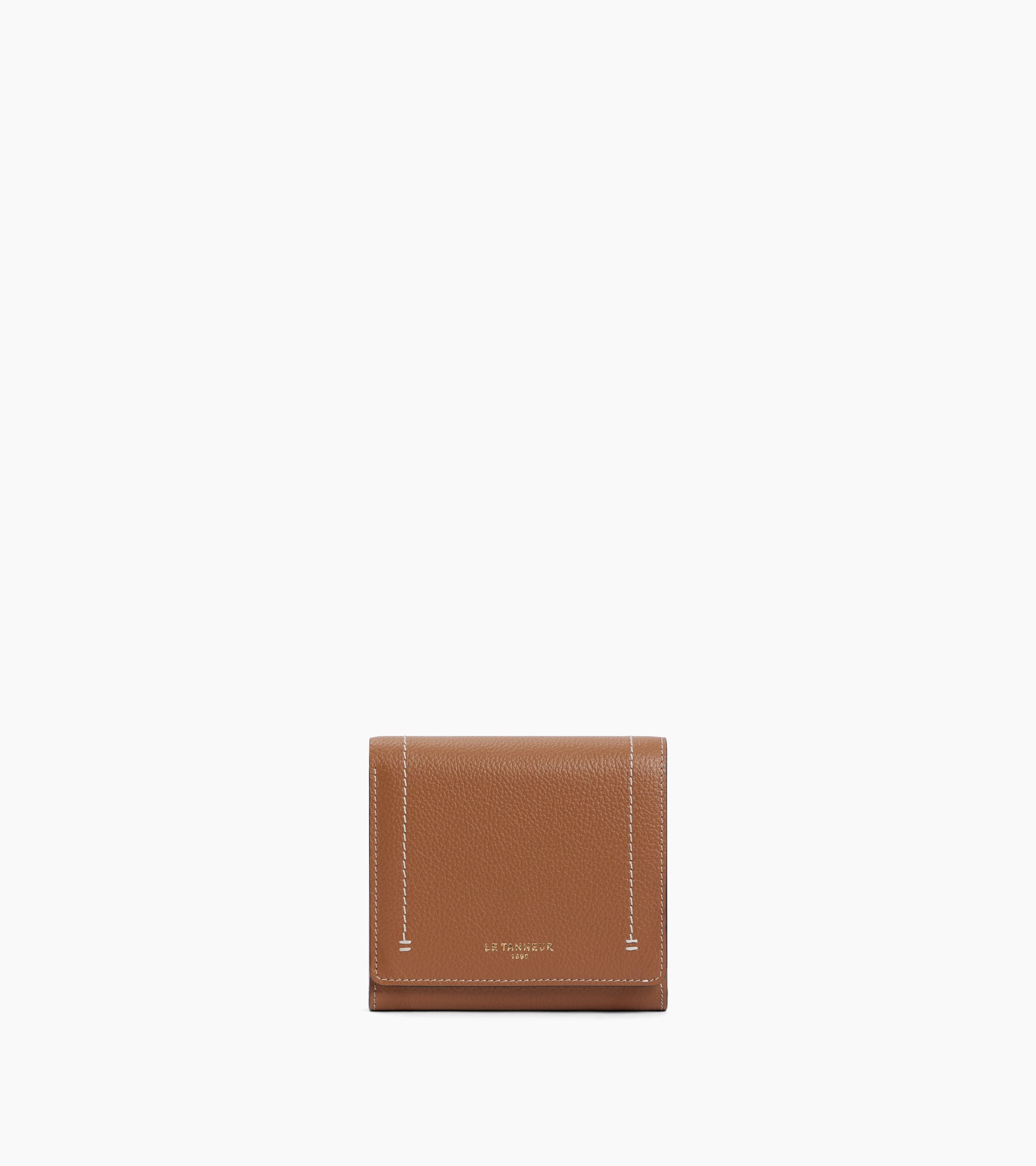 Louison small wallet with flap in grained leather