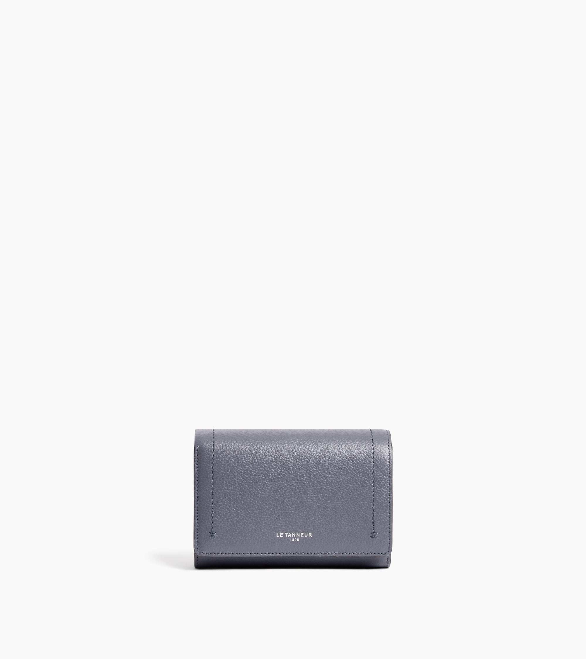 Cartera pequeña con solapa Louison de piel granulada