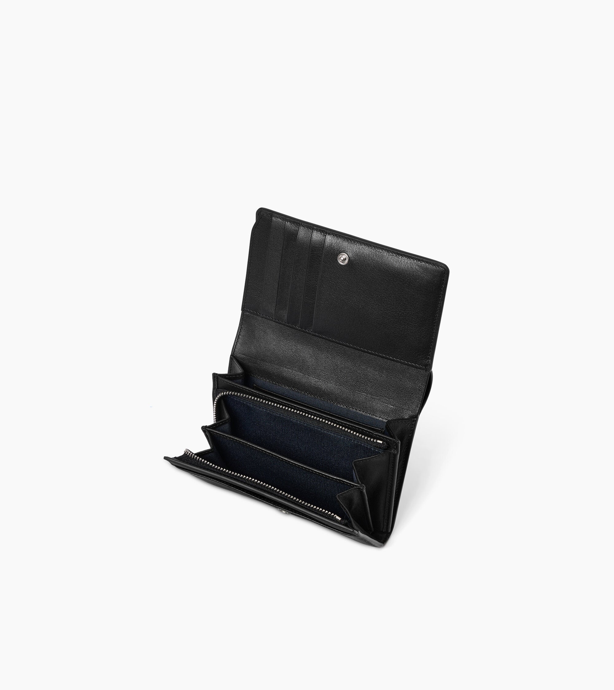 Cartera pequeña con solapa Louison de piel lisa