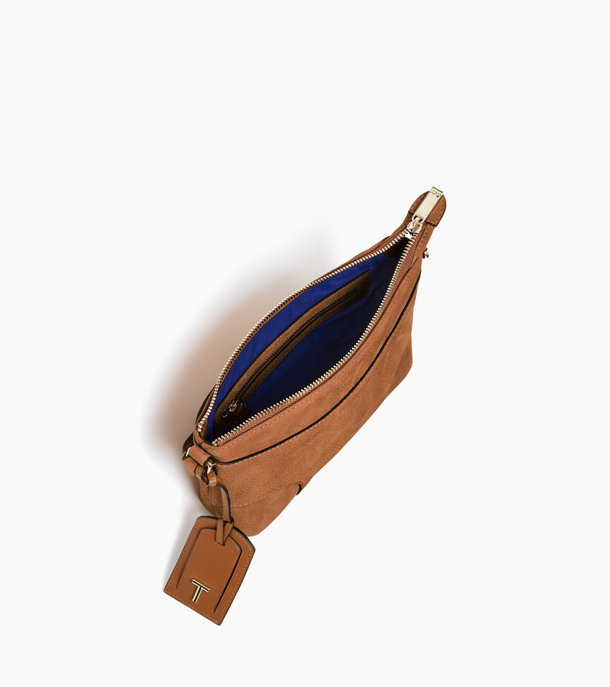 Petit sac bandoulière Romy en cuir nubuck grainé