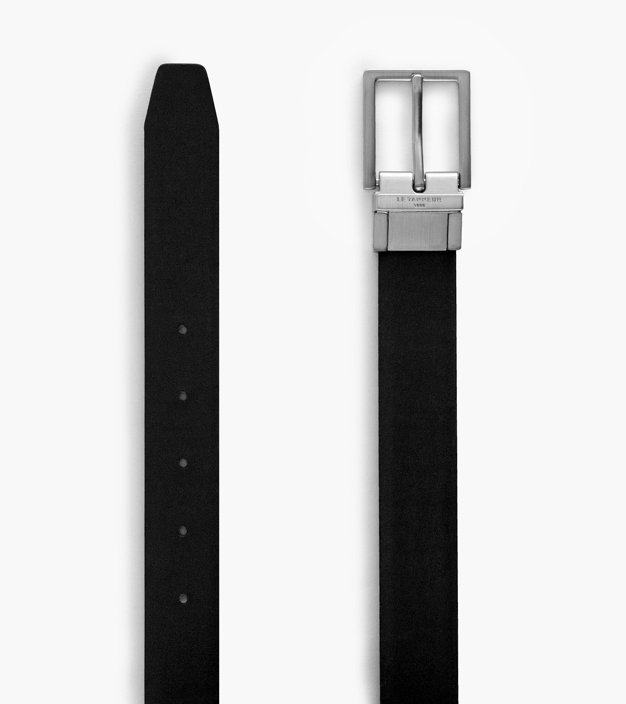 Ceinture homme classique avec boucle carrée en cuir lisse