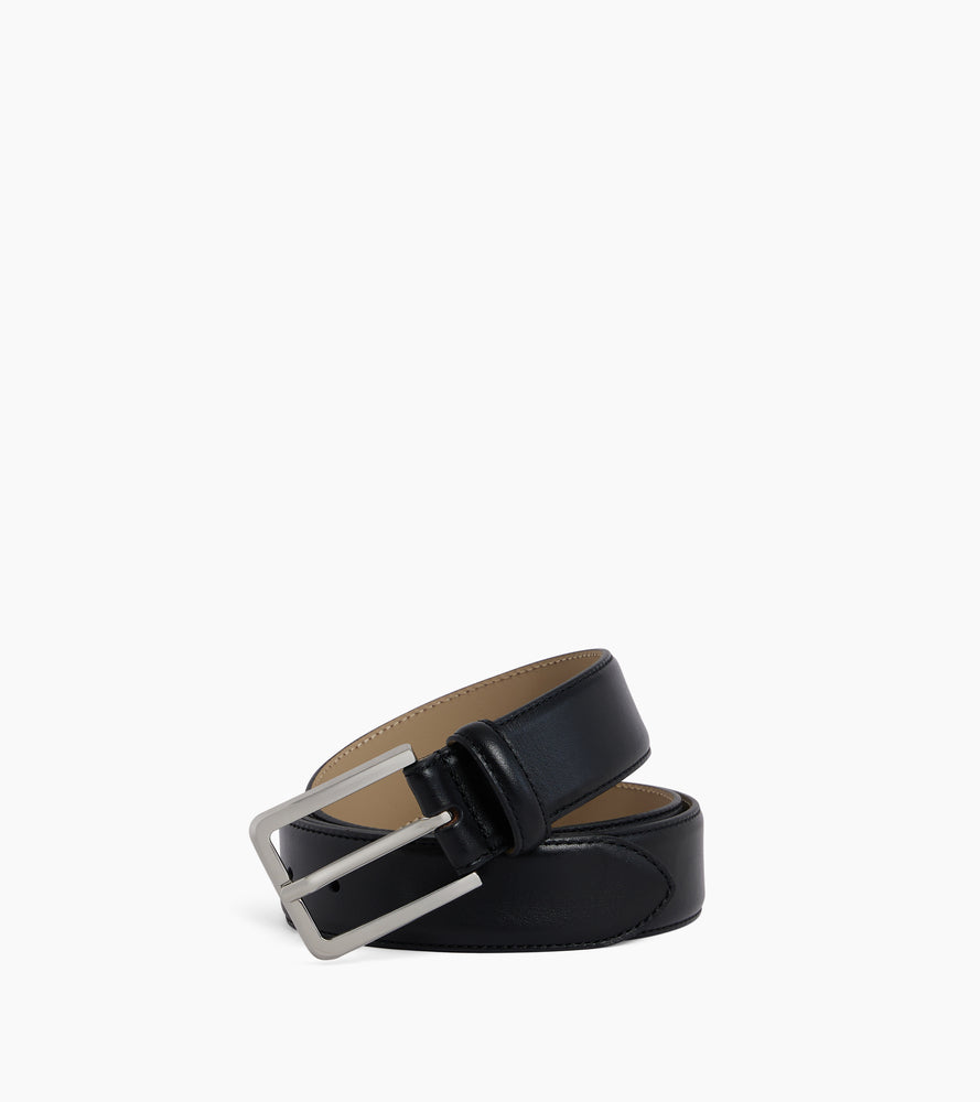 Ceinture homme avec boucle ronde en cuir lisse