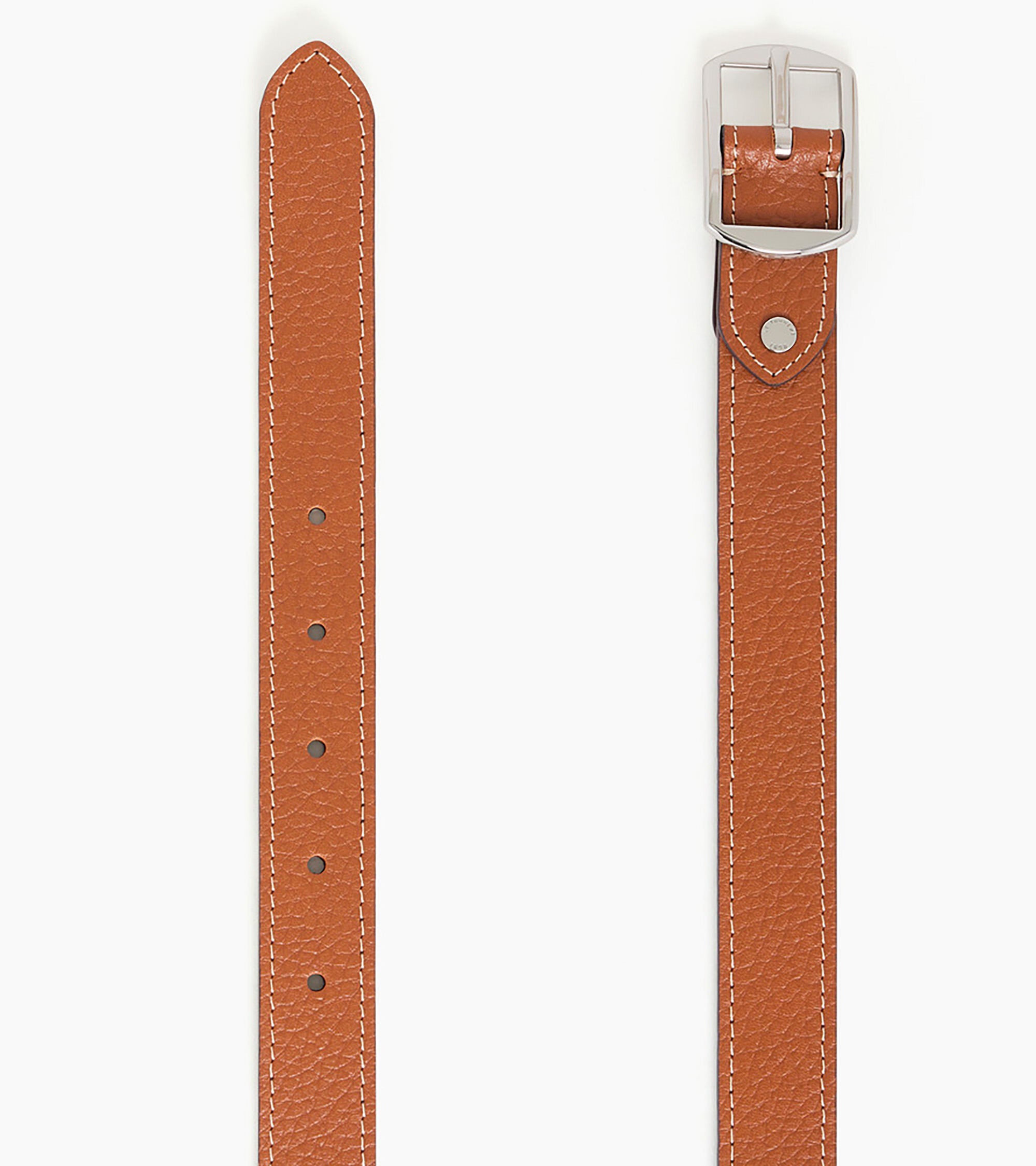 Ceinture réversible femme avec boucle carrée en cuir grainé